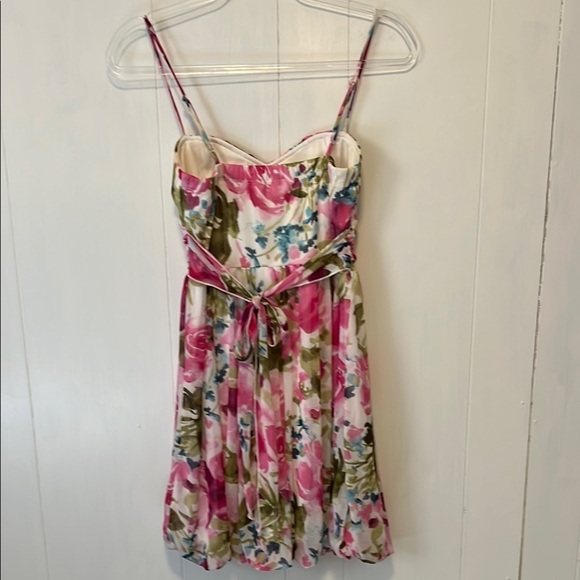 Floral Pink and Green Women's Dress - Picture 2 of 10